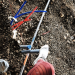 White shoe on pipes